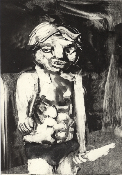 "Olivier avec un couteau", monotype Frédéric Hégo